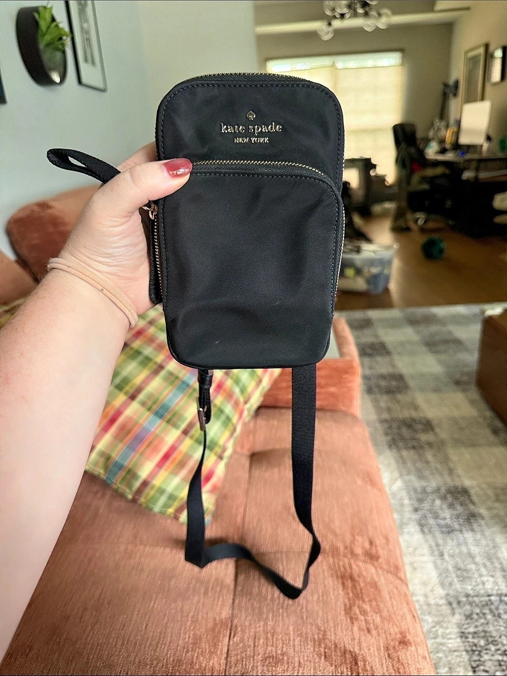 Kate Spade Chelsea Dual Zip Phone Crossbody Black Bag